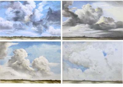 Polychrom Zeichnung Himmel über Eiderstedt